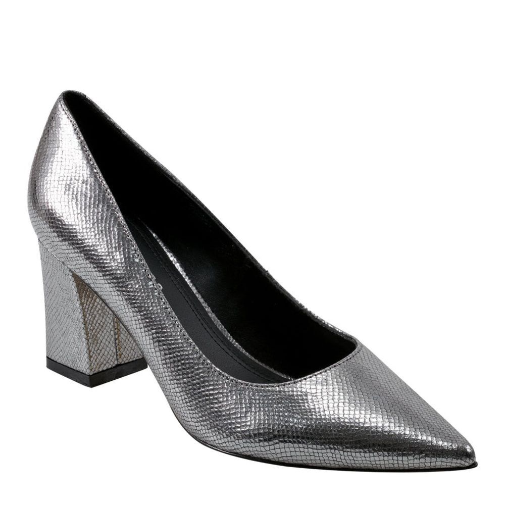 NWB. Marc Fisher Zalá Block Heel Pump Color Pewter Size 10